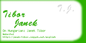 tibor janek business card